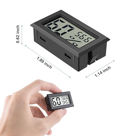8 Pack Mini Indoor Temperature Humidity Meter Gauge Thermometer Hygrometer LCD Display Fahrenheit (℉) for Humidors Greenhouse Garden Cellar Jars Closet