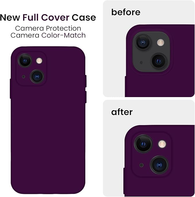 FireNova Designed for iPhone 13 Case, Silicone Upgraded [Camera Protection] Phone Case, Soft Anti-Scratch Microfiber Lining Inside, 6.1 inch, Wine Red