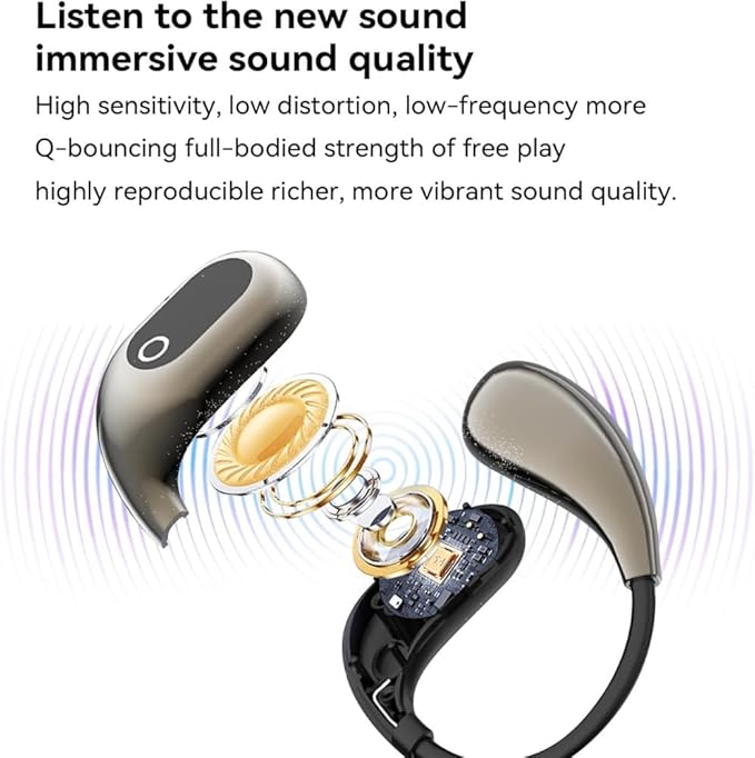 Wireless Earbuds for Workout/Running, Sports Bluetooth 5.4 Headphones,IPX7 Waterproof,Fast Charging,40Hrs Playtime Ear Buds with LED(Black-S)