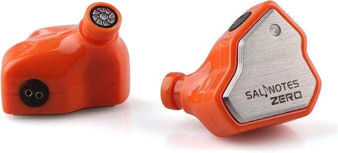 Linsoul 7Hz Salnotes Zero HiFi 10mm Dynamic Driver in-Ear Earphone IEM with Metal Composite Diaphragm Stainless Steel Faceplate Detachable 2Pin OFC Cable (Orange, with Mic, Type C)