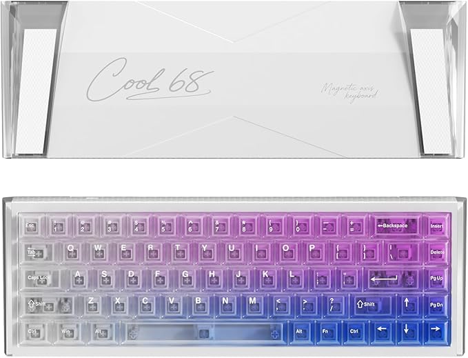 DAREU COOL68 60% Wired Gaming Keyboard, Rapid Trigger Magnetic Switch Keyboard with 8000Hz Polling Rate, Adjustable Actuation, 0.1ms Latency, Gasket Mount, Hot swappable, RGB Light