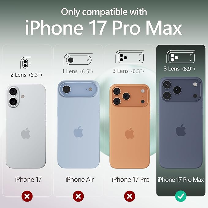 FireNova Magnetic for iPhone 17 Pro Max Case, Compatible with MagSafe, [Integrated Silicone Camera Control Button] [Camera Protection] Anti-Scratch Microfiber Lining Phone Case, 6.9", Calke Green