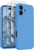 FireNova Designed for iPhone 16 Plus Case, Silicone Upgraded [Camera Protection] Case, Soft Anti-Scratch Microfiber Lining Inside, 6.7 inch, Blue
