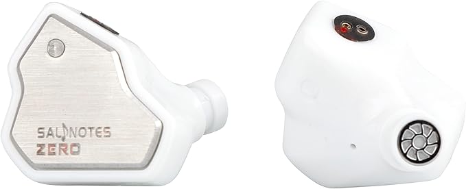 Linsoul 7Hz Salnotes Zero HiFi 10mm Dynamic Driver in-Ear Earphone IEM with Metal Composite Diaphragm Stainless Steel Faceplate Detachable 2Pin OFC Cable (White, with Mic, Type C)