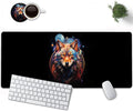 Large Mouse Pad, 31.5 x 11.8in Extended Gaming Mouse Pad with Stitched Edges, XXL Mousepad Protector Non Slip Rubber Base for Office and Home Writing Mat, Nebula Wolf Pattern Black Desk Mat