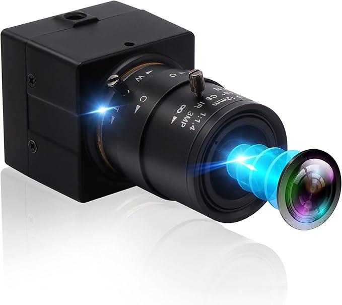 4K USB Camera 2.8-12mm 4X Varifocal Manual Lens 2160P Ultra HD USB Camera UVC Compliant Close-up Webcam Support OpenCV USB Computer Webcam for Conference Calling Live Streaming