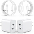 iPhone 17e Charger,2Pack Dual USB C Port Fast Wall Chargers Block with 3FT USB C to C Charger Fast Charging Cable Cord for iPhone 17/17 Pro Max/17 Pro/16Pro Max/16 Plus/16e/15 Pro/15/iPad Pro/Air/Mini