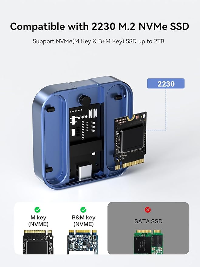 ACASIS 10Gbps Magnetic M.2 NVMe SSD Enclosure with 4K ProRes Recording M.2 EnclosureCompatible iPhone 17/16/15 Pro/Pro Max Magnetic SSD Enclosure with Aluminum for Video Editor/Blogger/Videographer