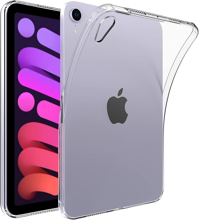 for iPad mini 7 (A17 Pro) 2024/ iPad mini 6 2021 Case, iPad mini 7th/6th Generation Case 8.3 Inch, UUcovers Clear Transparent Flexible TPU Back Crystal Shockproof Lightweight Thin Shell, Clear