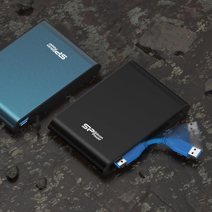 Silicon Power 2TB Rugged Portable External Hard Drive Armor A80, Waterproof USB 3.0 for PC, Mac, Xbox and PS4, Blue