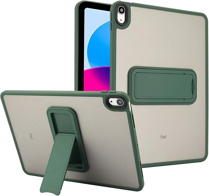 Shockproof Case for iPad (A16) 11th/10th Generation 10.9 inch 2025/2022, Kickstand Slim Fit Rugged Bumper Lightweight Anti-Scratch Bumper Case Cover for iPad 11th/10th Gen, Green