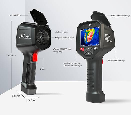 HT-A10 Thermal Imaging Camera - Precision Vision with 256x192 IR Resolution, Enhanced 3.5" Color LCD Screen, WiFi Wireless Connectivity, Versatile 5 Color Palettes, Sleek Handheld Design
