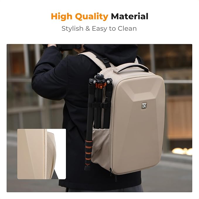 K&F CONCEPT Camera Backpack,Hardshell Photography DSLR Camera Bag with 15-15.6 Inch Laptop Compartment Hard Shell Camera Case Compatible with Canon/Nikon/Sony/DJI Mavic Drone