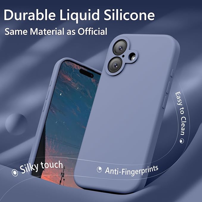 FireNova Magnetic for iPhone 17 Case, Compatible with MagSafe, [Integrated Silicone Camera Control Button] [Camera Protection] Anti-Scratch Microfiber Lining Phone Case, 6.3", Lavender Gray