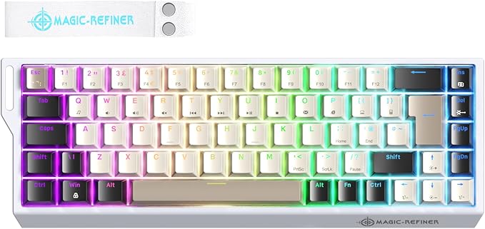 MAGIC-REFINER X68 HE Wired 60% Hall Effect Rapid Trigger Mechanical RGB Gaming Keyboard with 8K Polling,0.04mm RT Accuracy,Magnetic Switch,Adjustable Actuation,Snap Tap for PC Mac Esport Gamer(Cheese)