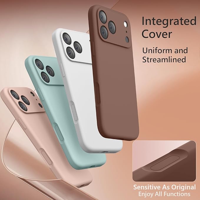 FireNova Magnetic for iPhone 17 Pro Max Case, Compatible with MagSafe, [Integrated Silicone Camera Control Button] [Camera Protection] Anti-Scratch Microfiber Lining Phone Case, 6.9", Light Brown