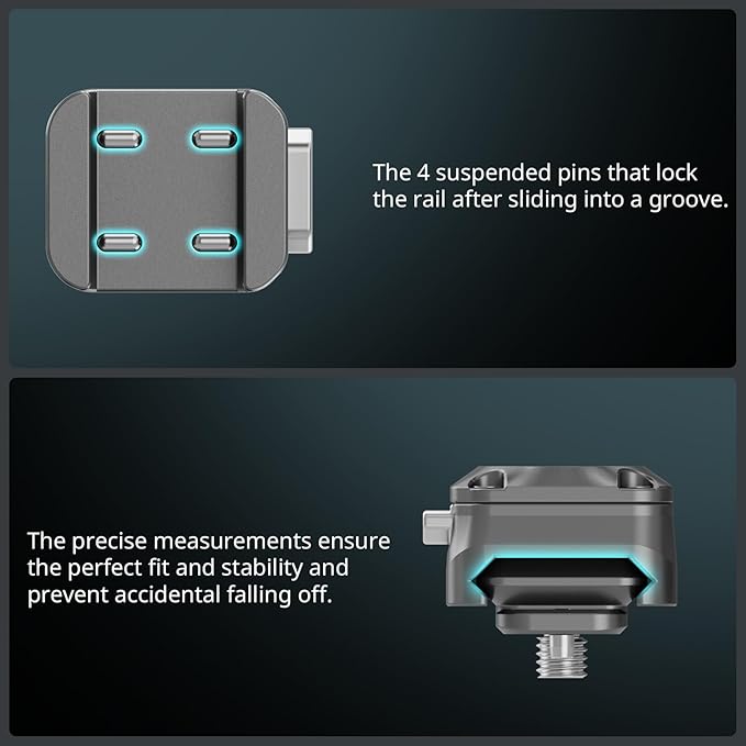 SmallRig HawkLock H21 Universal Quick Release Mount Plate Kit, Dual-Direction QR-Slide NATO Rail with Anti-Deflection 1/4"-20 Screw, Load up to 5kg / 11lb for Cameras, Monitors, Action Cameras - 4491