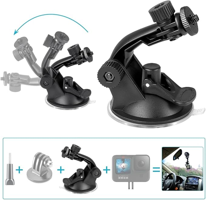 20-in-1 Action Camera Accessories for GoPro Hero 13 12 11 10 9 8 Max 7 6 5 4 Black GoPro 2018 Session Fusion Silver White Insta360 DJI SJCAM APEMAN AKASO and Others Cameras