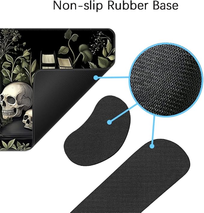 MIBITRI Keyboard Mouse Pad Set, Extended Gaming Mouse Pad+Ergonomics Keyboard Wrist Rest Support, Memory Foam, Easy Typing Pain Relief, 4Pcs XXL Ultra Thick Desk Mat, Dark Academia