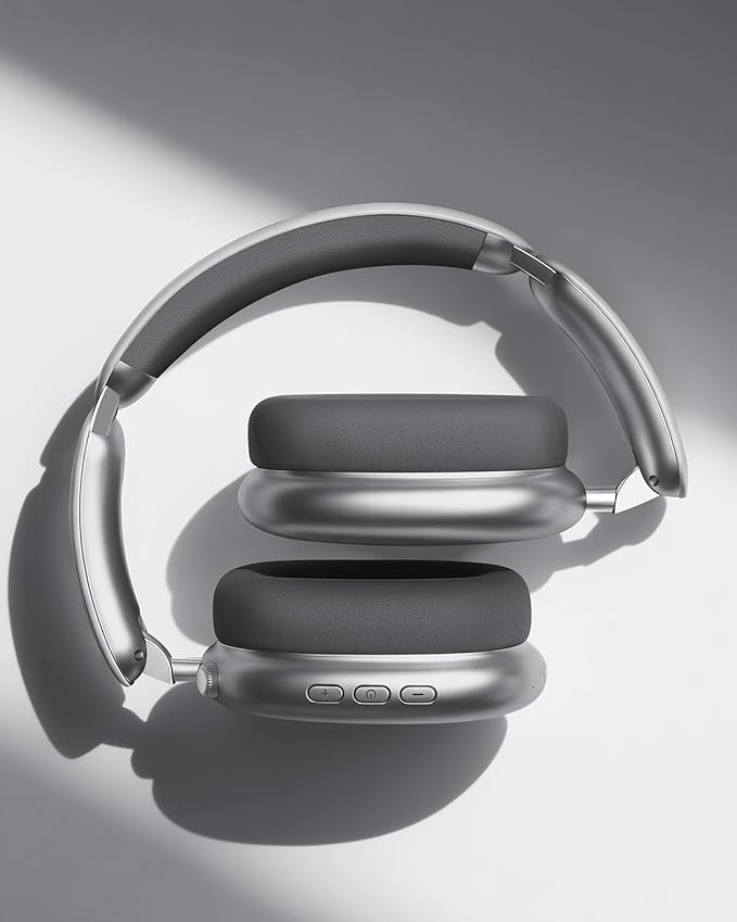 Wentronic Y02 Active Noise Cancelling Headphones, Wireless Over-Ear Bluetooth 5.4 Headphones, Multiple Modes, 60H Playtime, Hi-Res Audio, Big Bass, Foldable Lightweight for Travel Home Office, Grey