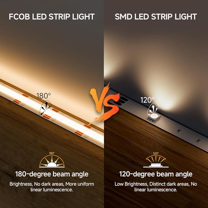 BTF-LIGHTING FCOB COB LED Strip CCT Tunable 3000K-6000K,UL Listed DC12V 32.8FT CRI 90+ Dimmable LED Tape Lights,640LEDs/m Dotless for Bedroom Kitchen Indoor Decor(No Adapter or Controller)