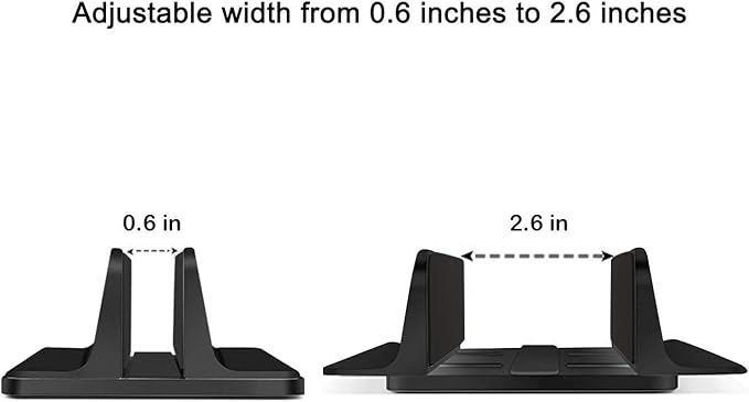 Laptop Stand,Vertical Desktop Holder with Adjustable Dock Size,Laptops Holder Compatible with All Notebooks, MacBook,Surface,Dell,Gaming,iPad (Black)
