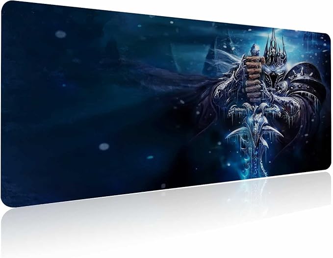 Mouse Pad XXL Lich King,Extra Large Gaming Mousepad Laptop Desk Pad Mat,Non-Slip Rubber Base,Stitched Edges,Smooth Fabric,Computer Keyboard & Mice Combo Pads 31.5x15.7