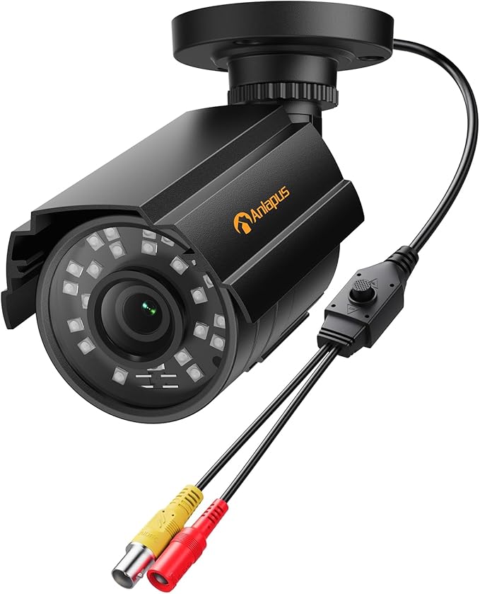 Anlapus 1080P Hybrid 4 in 1 Security Camera, HD TVI/CVI/AHD/CVBS Indoor Outdoor CCTV Bullet Cam, Metal Housing, IP66 Weatherproof, 80ft Night Vision, for 960H,720P,1080P,5MP,4K Analog Surveillance DVR