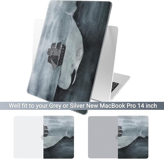 Batianda for MacBook Pro 14 Inch Case 2026-2021 Release M5 M4 M3 M2 M1 Pro/Max, 1.2mm Slim Graphic Hard Shell Cover with Keyboard Cover, Screen Protector 4-in-1 Bundle, Navy Flowers