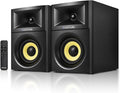 Sanyun SW205 4" 80W HiFi Bookshelf Speakers, 2.0 Active Near Field Studio Monitor, Upgraded 3D Sound Field, Flagship DAC & DSP, Geometric Diffusion Cabinet, Bluetooth 5.4/Optical/AUX, Black