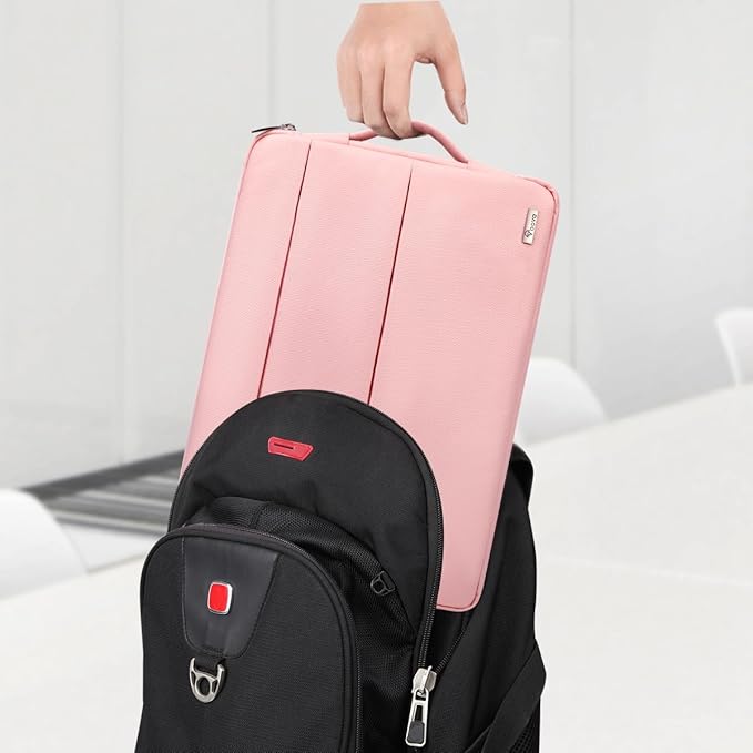 Voova Laptop Sleeve Carrying Case 14 15 Inch Compatible with MacBook Air 15 M2/M3/M4 2022-2025, MacBook Pro 15, Hp Chromebook 14, Waterproof Slim Computer Cover Bag,Sakura Pink