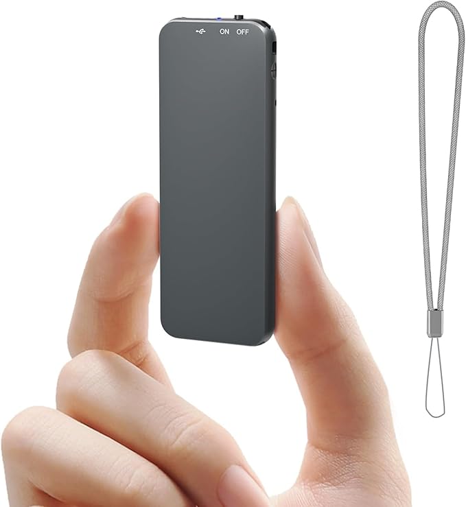 128GB Mini Voice Recorder, 40Hours Long Recoring Time, Digital Voice Activated Recorder with Metal Housing and Triple Noise Reduction, Ideal for Interviews Meetings Classes (Gray)