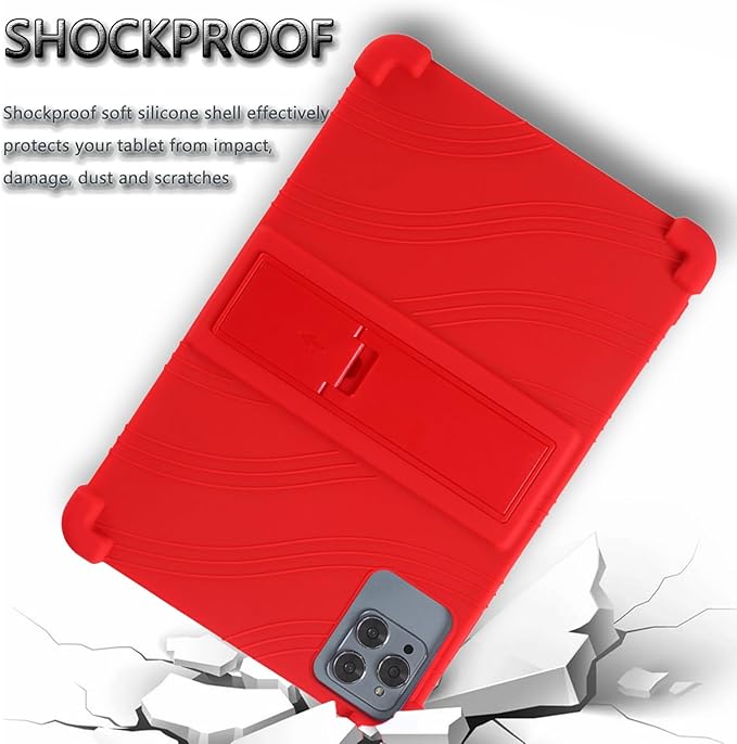 ATOOZ for ROWT 10.1 inch Tablet Case,Soft Silicone Case for ROWT A10/SVITOO Tab 10/Aiprotablet C20e/ZONKO D115/MB1001 10.1 inch Tablet with Stand (Red)