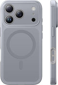 TAURI for iPhone 17 Pro Max Case, Compatible with MagSafe, (Full Camera Protection) Camera Control Cover Solid-Color Matte Magnetic 17 Pro Max Phone Case, Grey