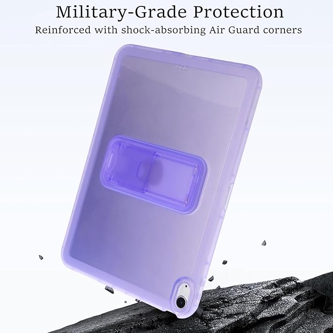 Slim Case for iPad Air 11-inch M4/M3/M2 (2026/2025/2024), Built-in Kickstand Non-Slip Shockproof Rugged Protective for Women Men, Purple