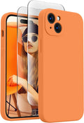 FireNova Designed for iPhone 15 Case, Silicone Upgraded [Camera Protection] Phone Case, Soft Anti-Scratch Microfiber Lining Inside, 6.1 inch, Kumquat
