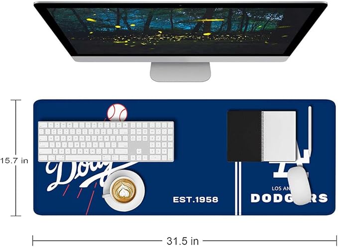 Baseball Mouse Pad Extended Large Gaming Desk Pad 31.5 x 11.8 Inch, XL Mousepad Topographic Mouse Pad with Anti-Slip Rubber Base for Los Angeles Home Office