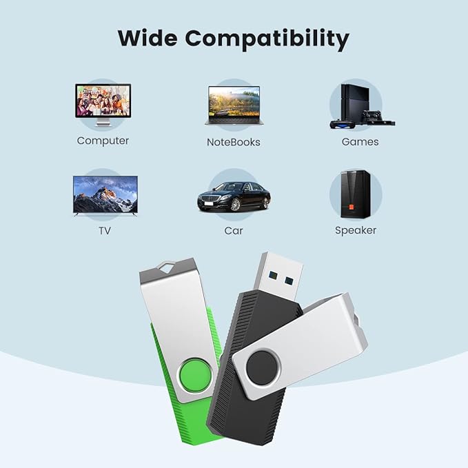 Aiibe 128GB Flash Drive 3.0 5 Pack 128GB USB 3.0 Flash Drive Thumb Drives 128 GB Memory Stick Jump Drives USB Drive Multi Pack (128G, 5 Mixed Colors: Black Red Cyan Green Purple)
