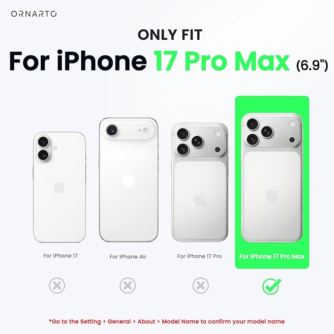 ORNARTO Vortuxe for iPhone 17 Pro Max Case 6.9" | 2X MIL-STD Protection | Camera Button Control | Compatible with MagSafe | Sleek Aesthetic Liquid Silicone Phone Cover | Azure