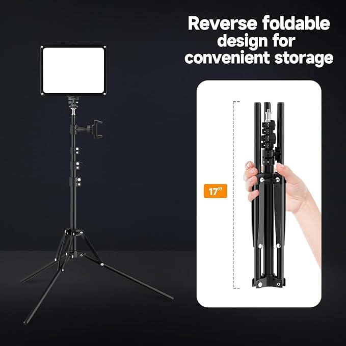EMART LED Video Light Kit with Phone Holder & Barndoor, 2800-7000K Dimmable Studio Lights for Video Recording, 73'' Height for Live Streaming, YouTube, Vlog, Photography, Content, Podcast, 2-Pack