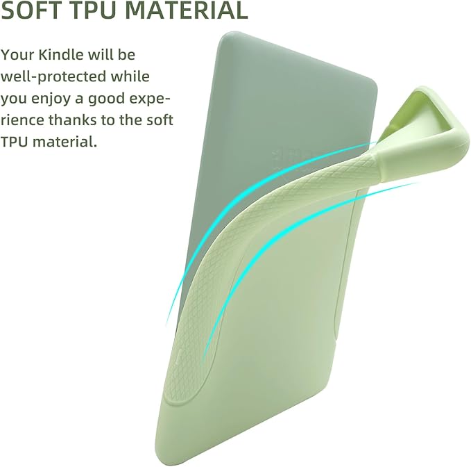 Case for All-New Kindle (11th Generation, 2024/2022 Release) - Slim Fit TPU Gel Protective Cover Case for All-New Kindle E-Reader 6", Matcha