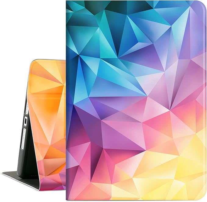 iPad 9th Generation Case, iPad 8th/7th Generation Case, iPad Case 9th Generation,iPad 10.2 Case Multi-Angle Adjust Stand Auto WakeSleep,Gradient Triangle