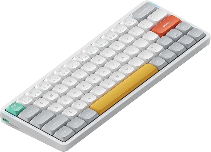 nuphy Air60 V2 Portable Wireless Keyboard 60% Low Profile Mechanical Keyboard Support QMK/VIA Compatible with Windows/mac OS/Linux Supports Bluetooth 5.1/2.4GHz/Wired (USB-C) White-Gateron Red Switch