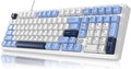 NACODEX AK980 Wired Mechanical Gaming Keyboard, 98% Gasket Hot Swappable Keyboard with RGB Backlit, PBT Keycaps, Five-Layer Padding, 101 Keys Gaming Keyboard, White Blue