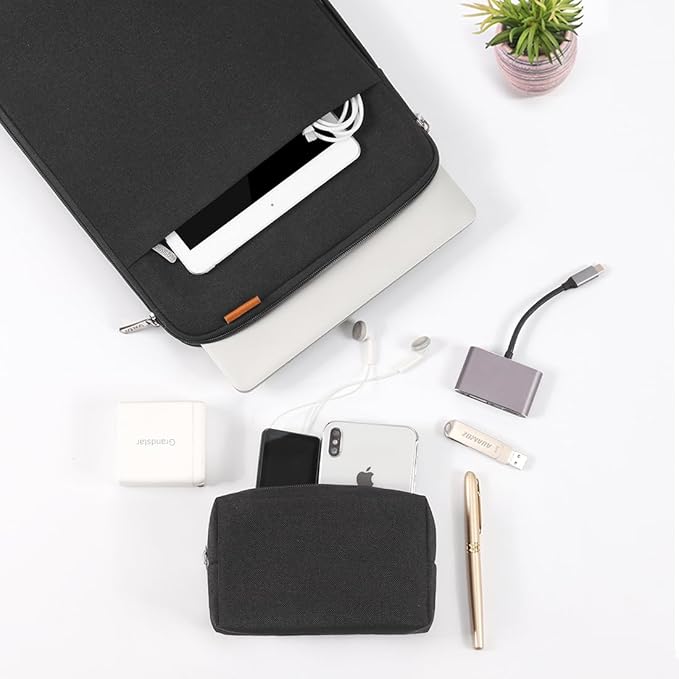 DOMISO Computer Bags, Laptop Case Sleeve Cover for 16 inch MacBook Pro M4/M3/M2/M1 Pro/Max A3403 A3186 A2991 A2780 A2485 A2141,Compatible with 15.6 inch HP Lenovo Dell XPS 16 with Small Case, Black