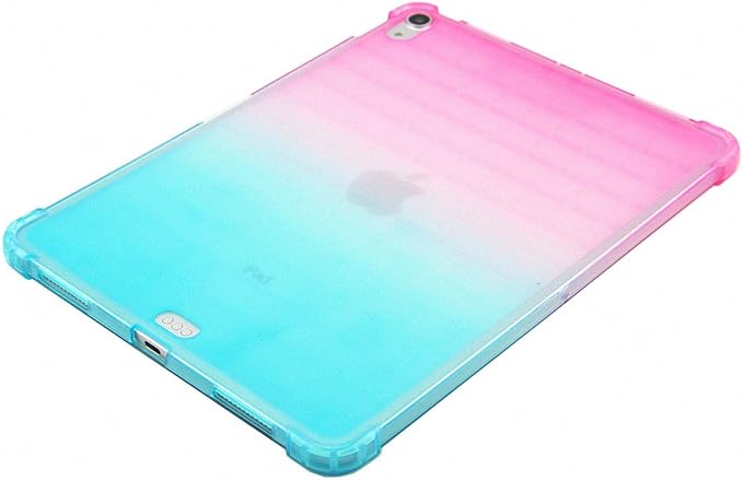 Case for iPad Air 11" M2 (2024) & iPad Pro 11 inch 4th/3rd/2nd/1st Gen (2022/2021/2020/2018) & iPad Air 5th/4th Gen 10.9" (2022/2020) Translucent Frosted Clear TPU Back Cover, Pink & Green