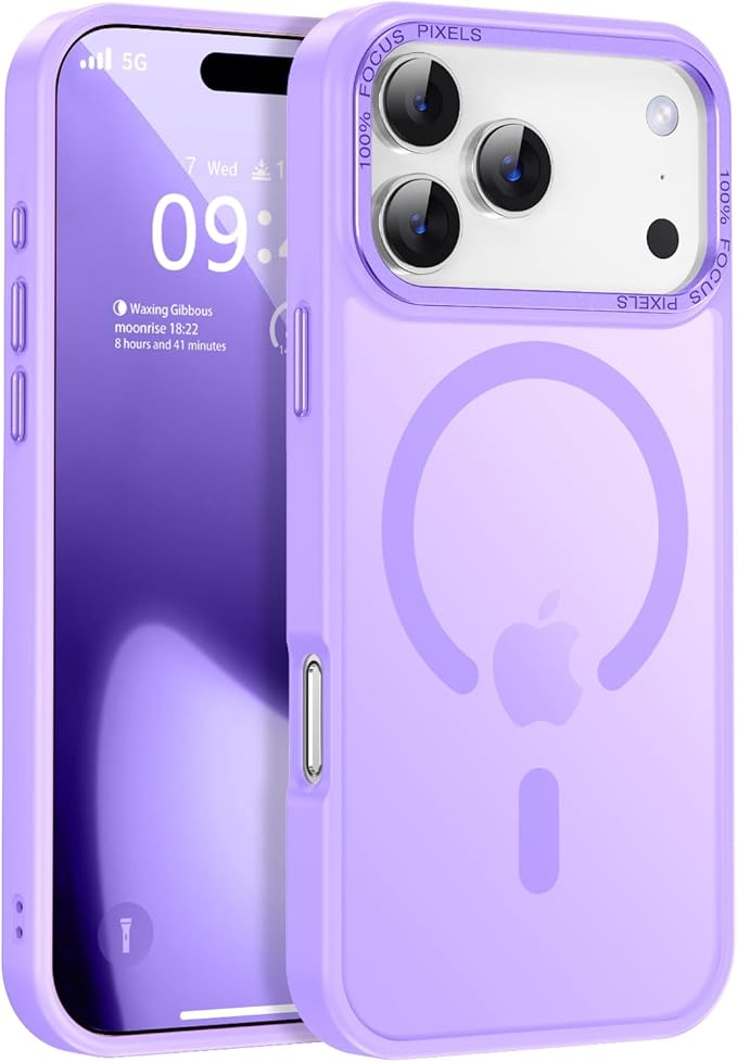 Newfuture Magnetic for iPhone 17 Pro Max Case [Compatible with Magsafe] [Military Grade Drop Protection] Translucent Matte Anti-Scratch Shockproof Protective Phone Cover 6.9 Inch, Lilac Purple