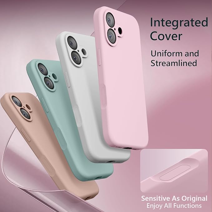 FireNova Magnetic for iPhone 17 Case, Compatible with MagSafe, [Integrated Silicone Camera Control Button] [Camera Protection] Anti-Scratch Microfiber Lining Phone Case, 6.3", Chalk Pink
