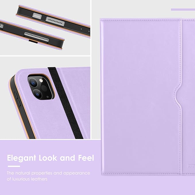 VIKESI Case for iPad Air 13 inch (M4) 2026 / (M3) 2025 / (M2) 2024,Premium Leather Folio,Apple Pencil Holder,Auto Sleep/Wake,Stand Cover - Lavender