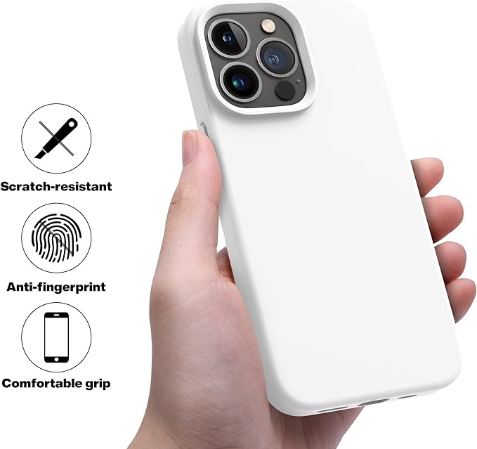 OTOFLY Designed for iPhone 13 Pro Max Case, Silicone Shockproof Slim Thin Phone Case for iPhone 13 Pro Max 6.7 inch (White)